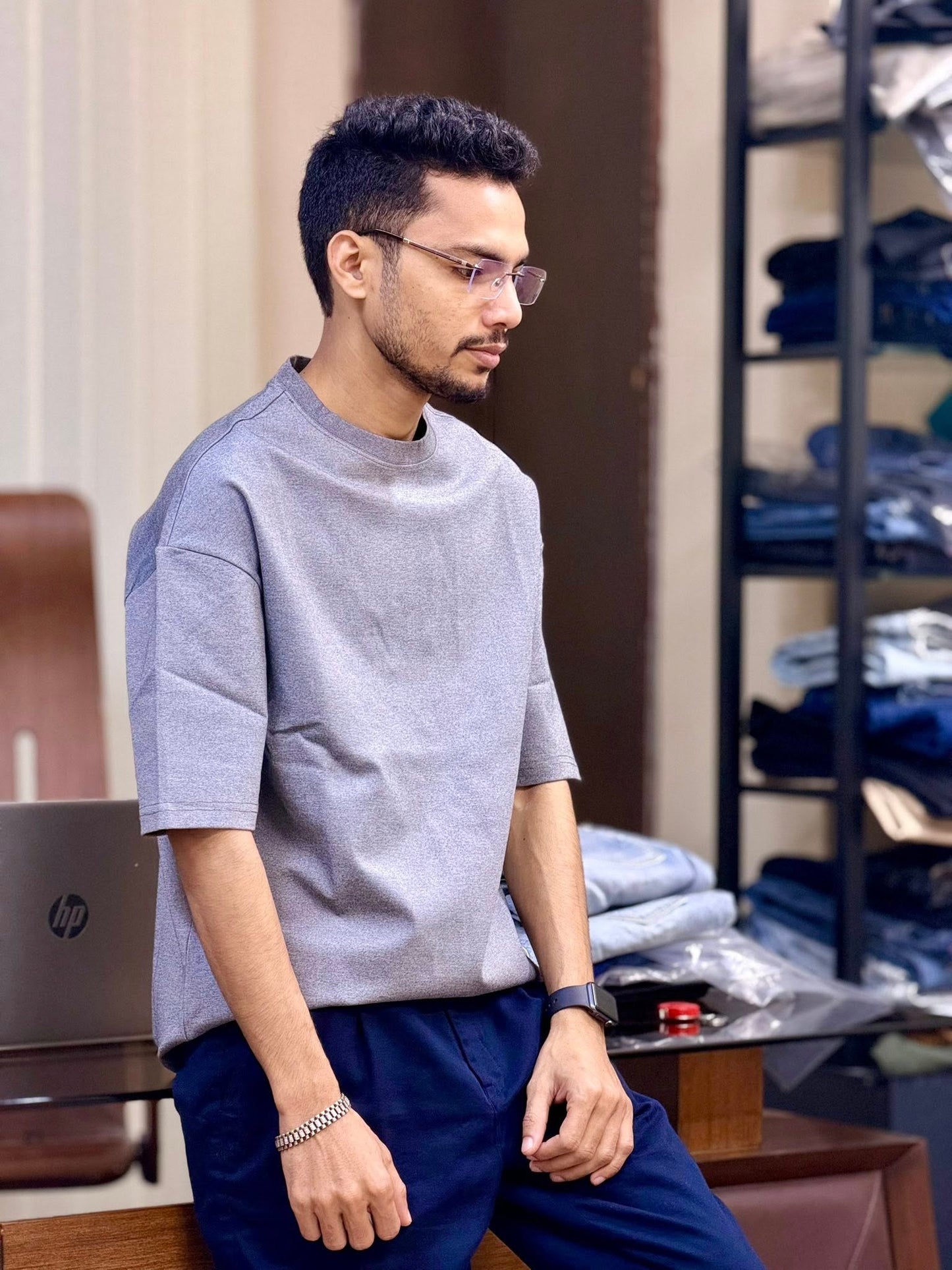 Drop Shoulder T-Shirt (Ash)