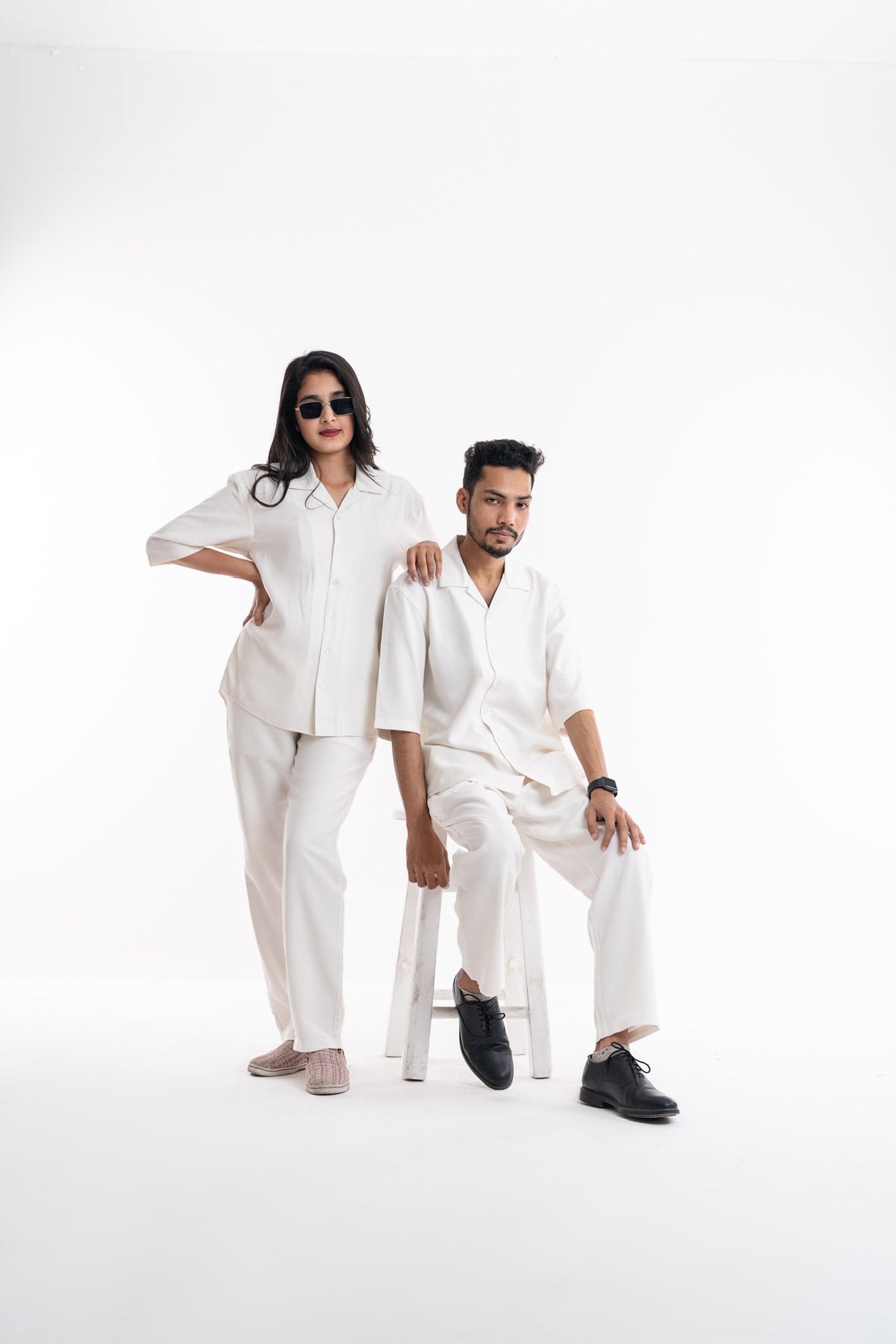 Couple Set – White (Half Sleeve)