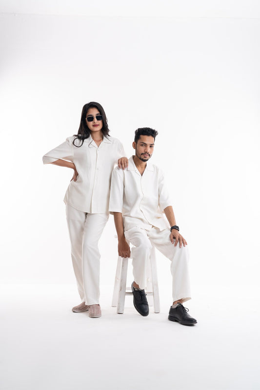 Couple Set – White (Half Sleeve)