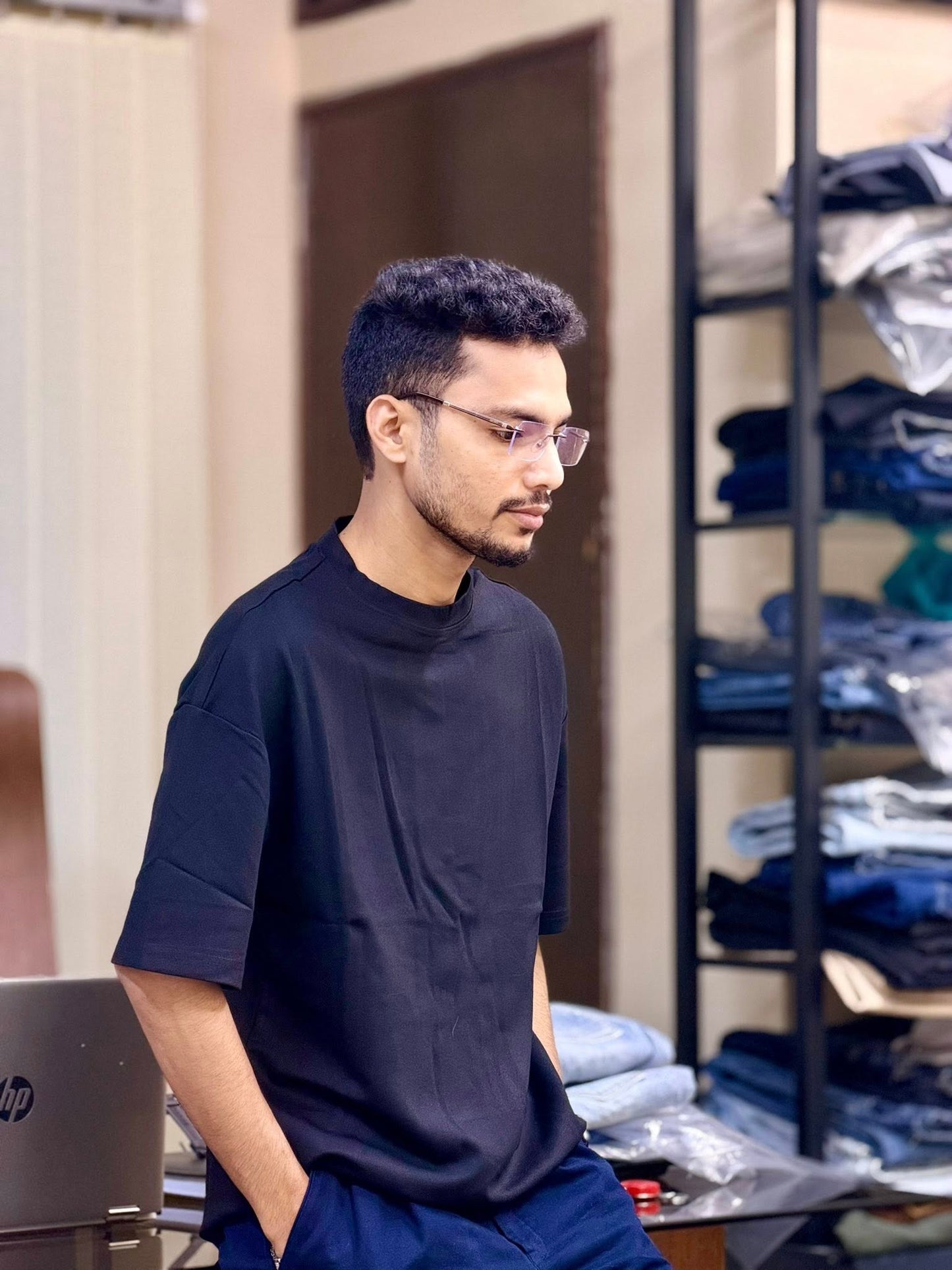 Drop Shoulder T-Shirt (Black)