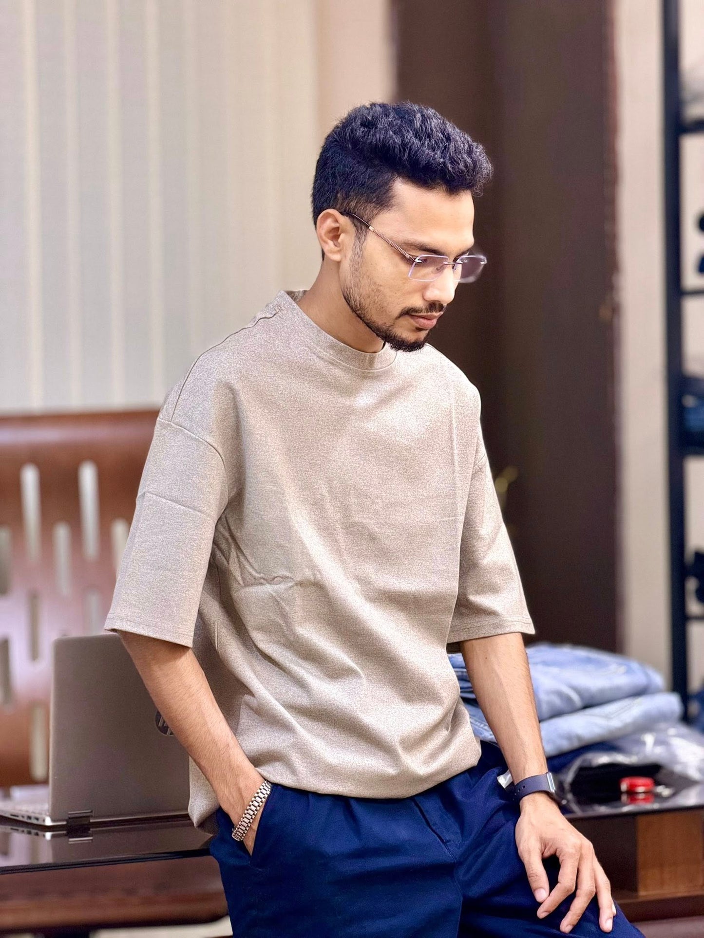 Drop shoulder T-Shirt (Khaki)