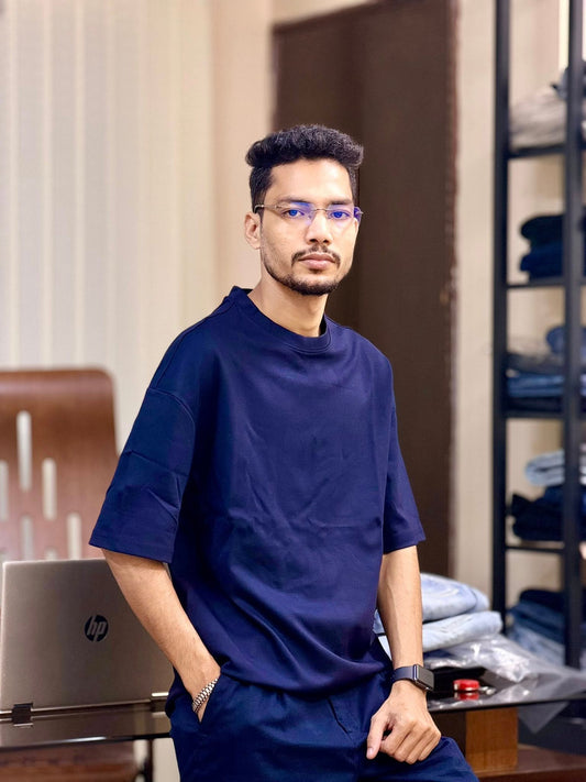 Drop Shoulder T-shirt (Navy)