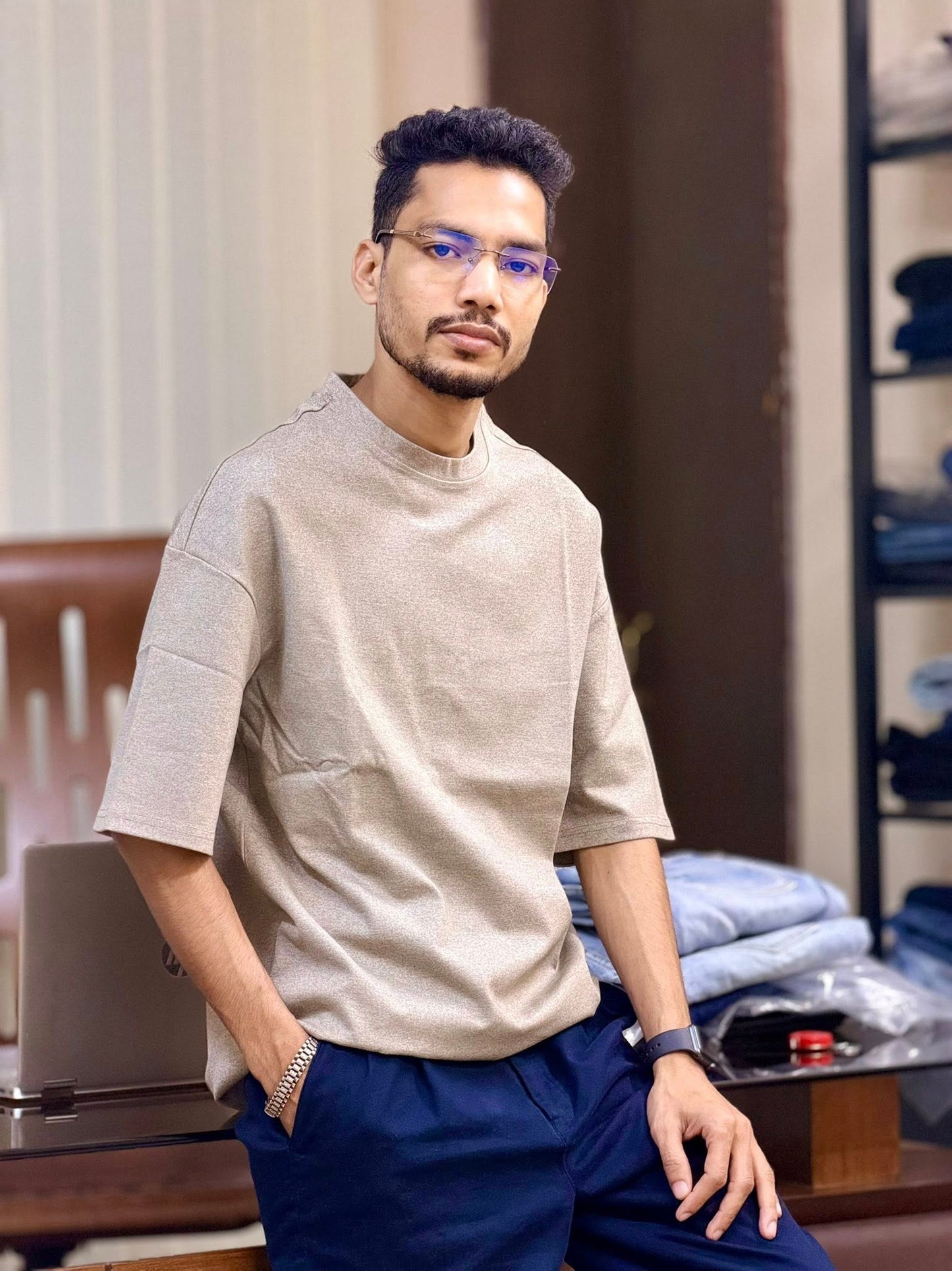 Drop shoulder T-Shirt (Khaki)