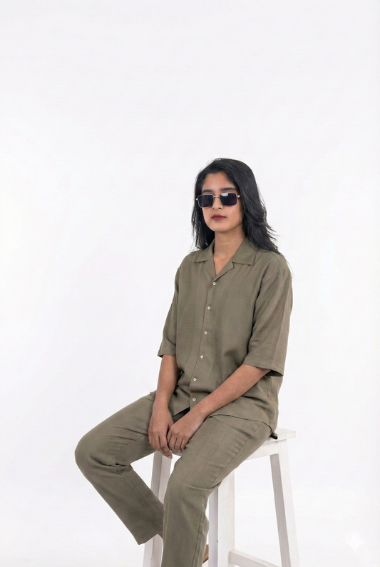 Single Set – Olive (Half sleeve-Girls)